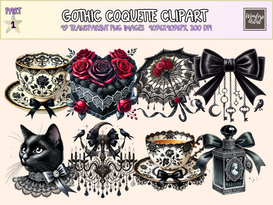 Gothic Coquette Clipart