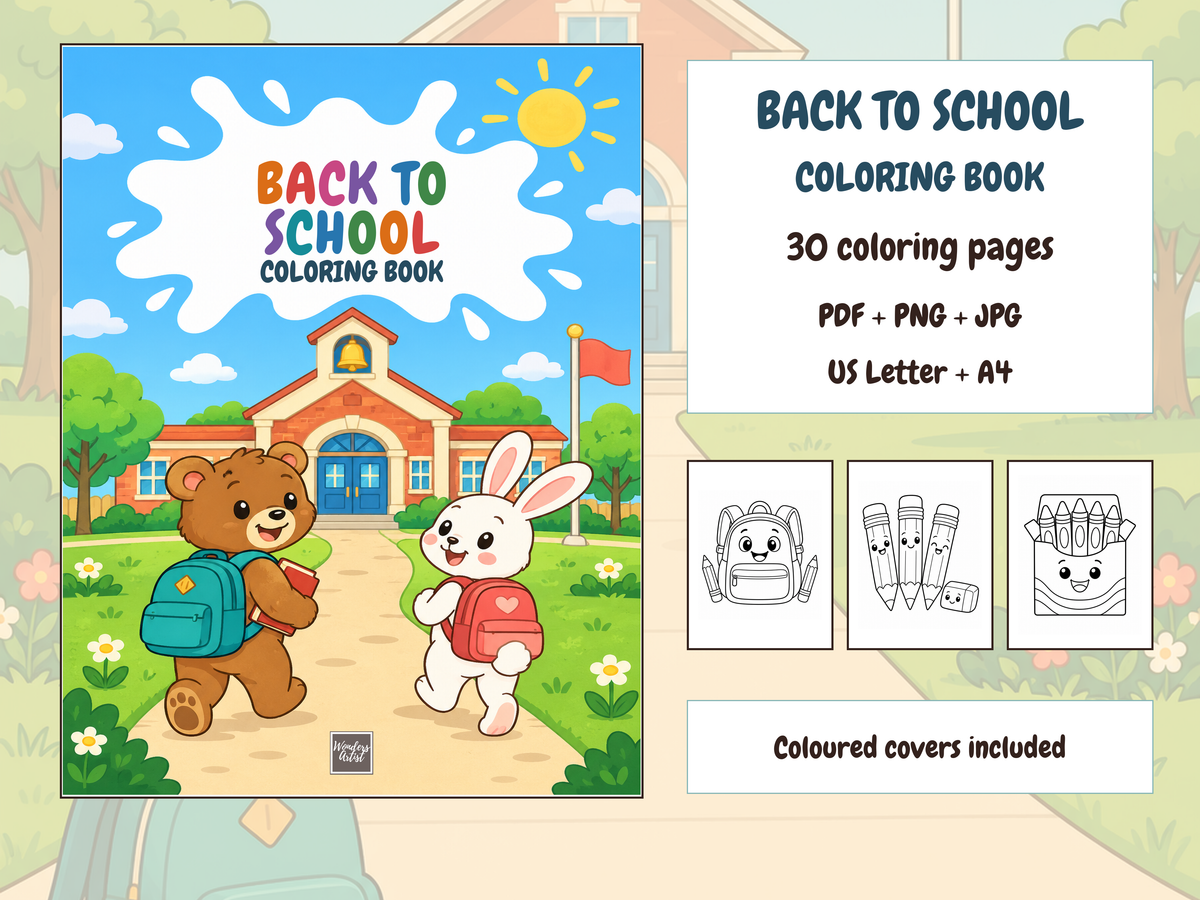 Back to School Coloring Book — BACK TO SCHOOL COLORING BOOK