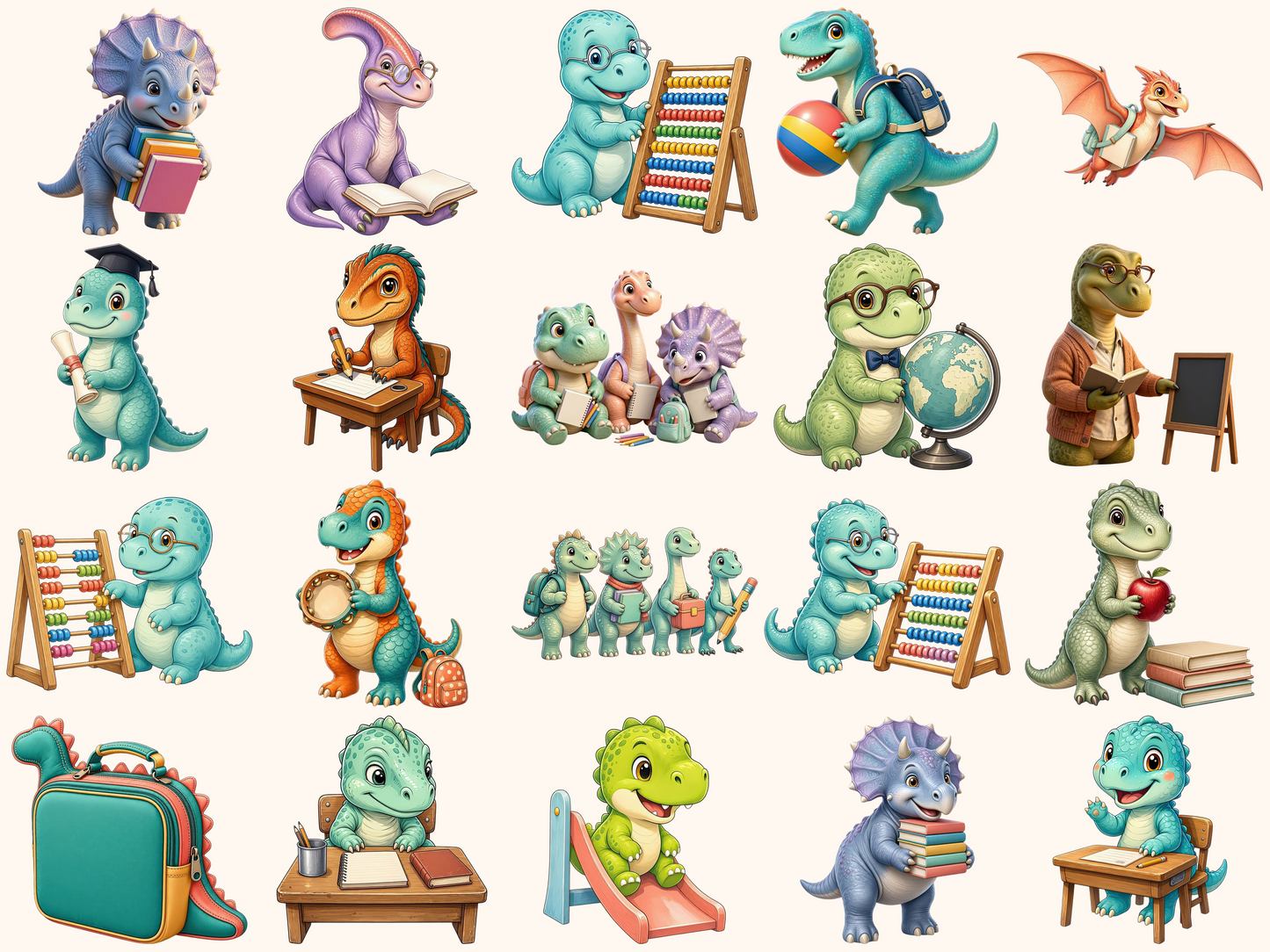 School Dinosaurs Clipart