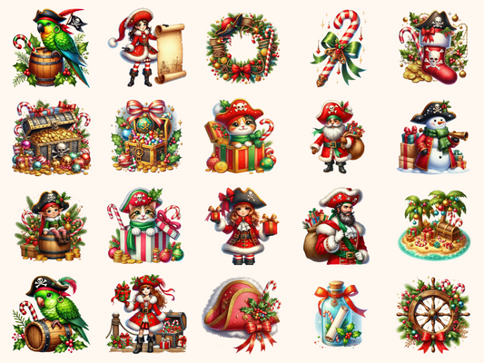 Christmas Pirates Clipart