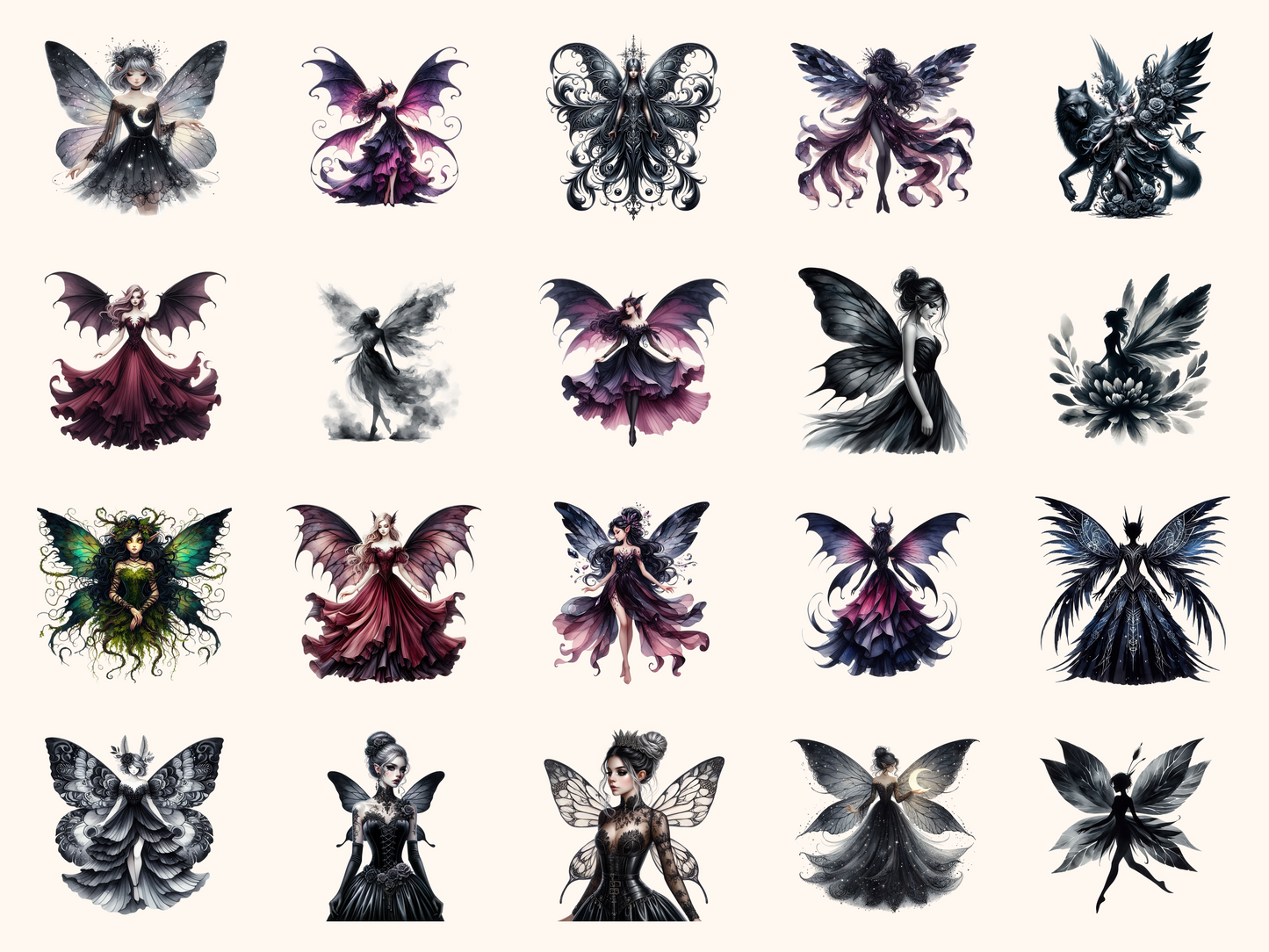 Dark Fairies Clipart