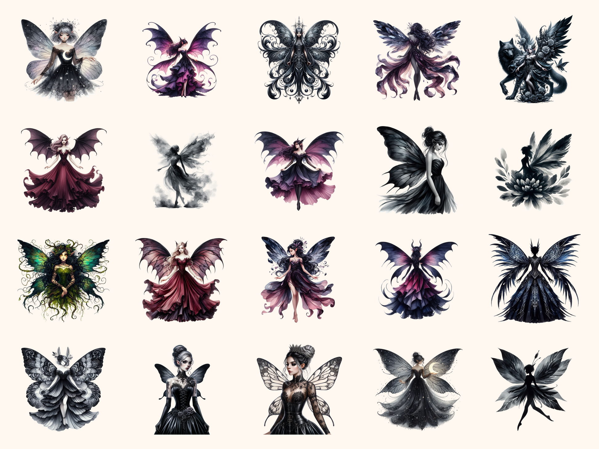 Dark Fairies Clipart