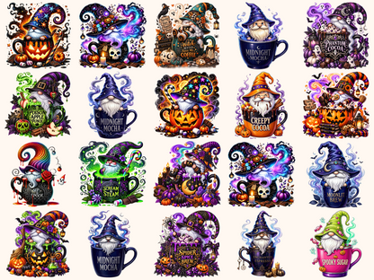 Halloween Cup Gnomes Clipart