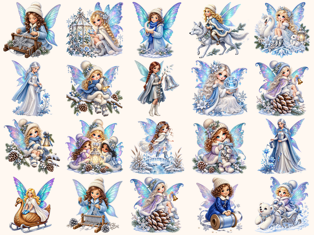 Winter Fairies Clipart