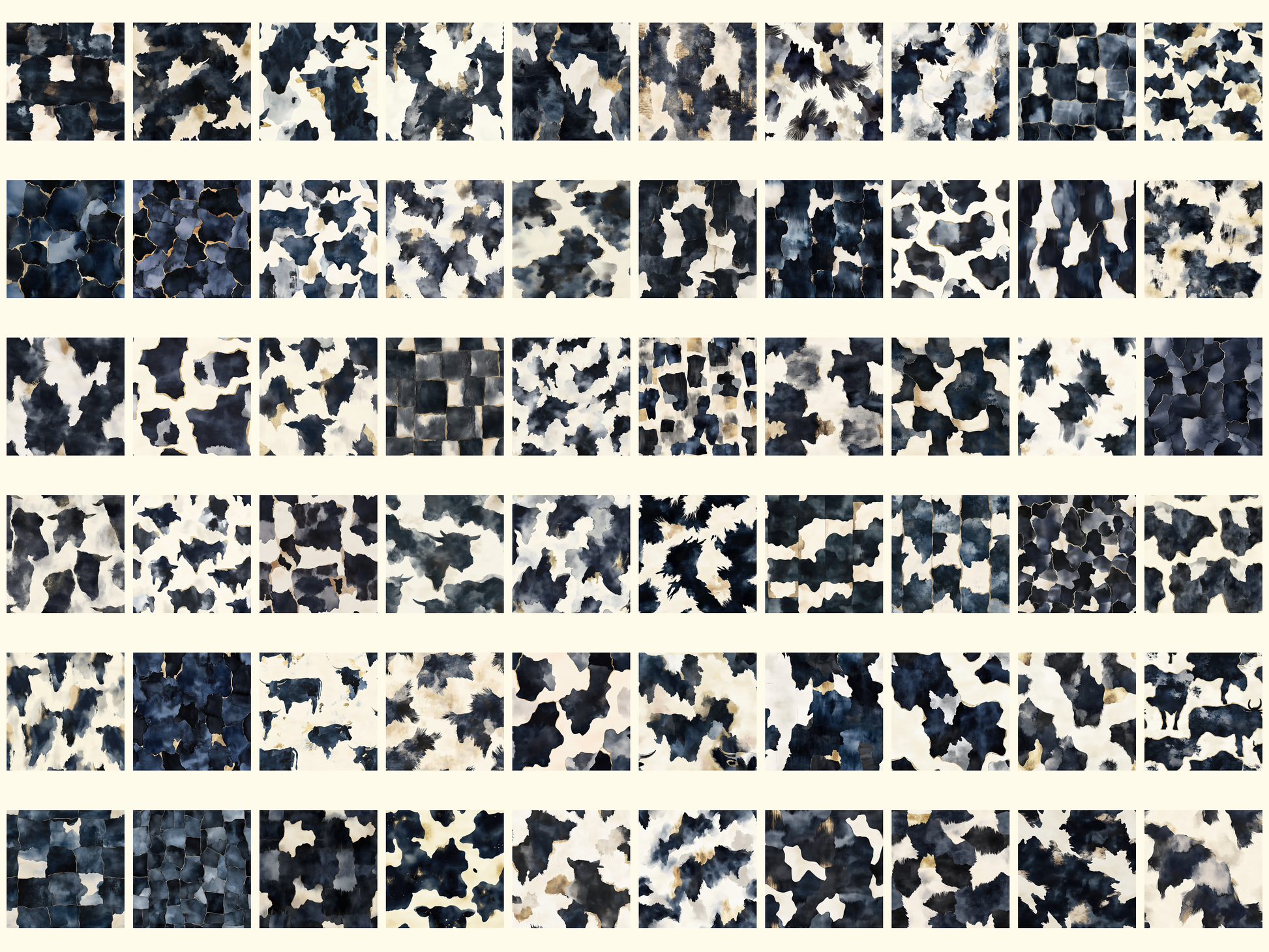 Midnight Cowhide Digital Paper