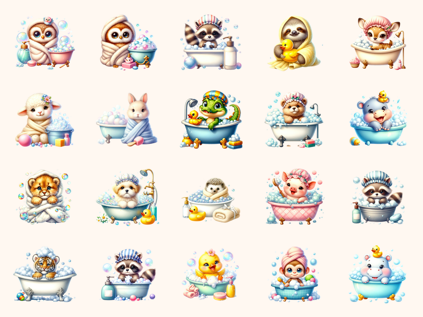Bath Animals Clipart