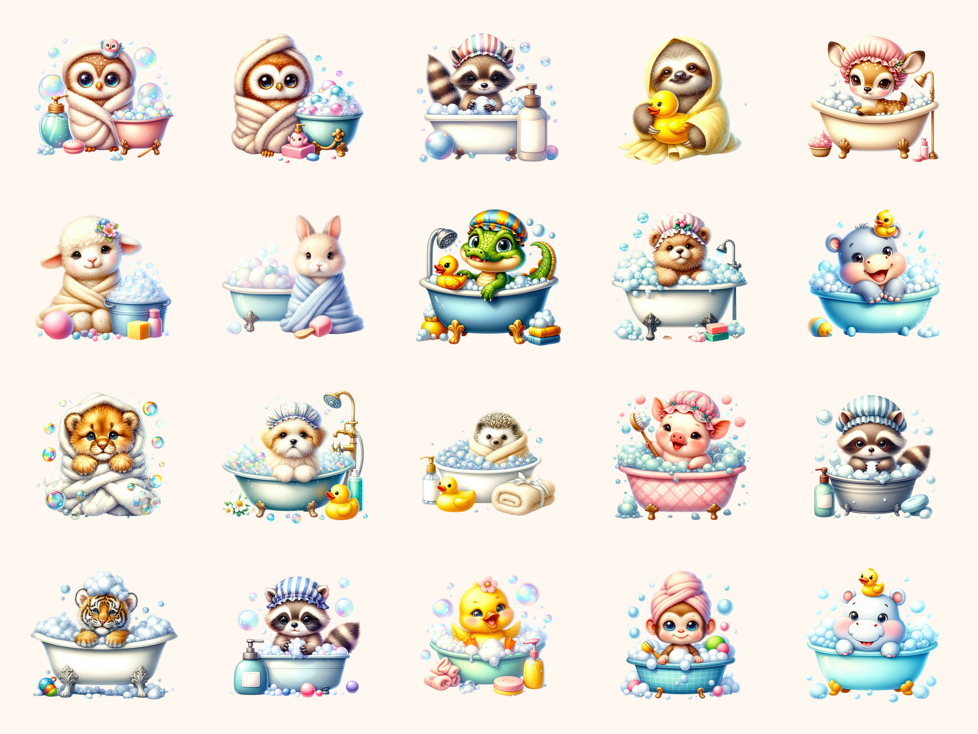Bath Animals Clipart