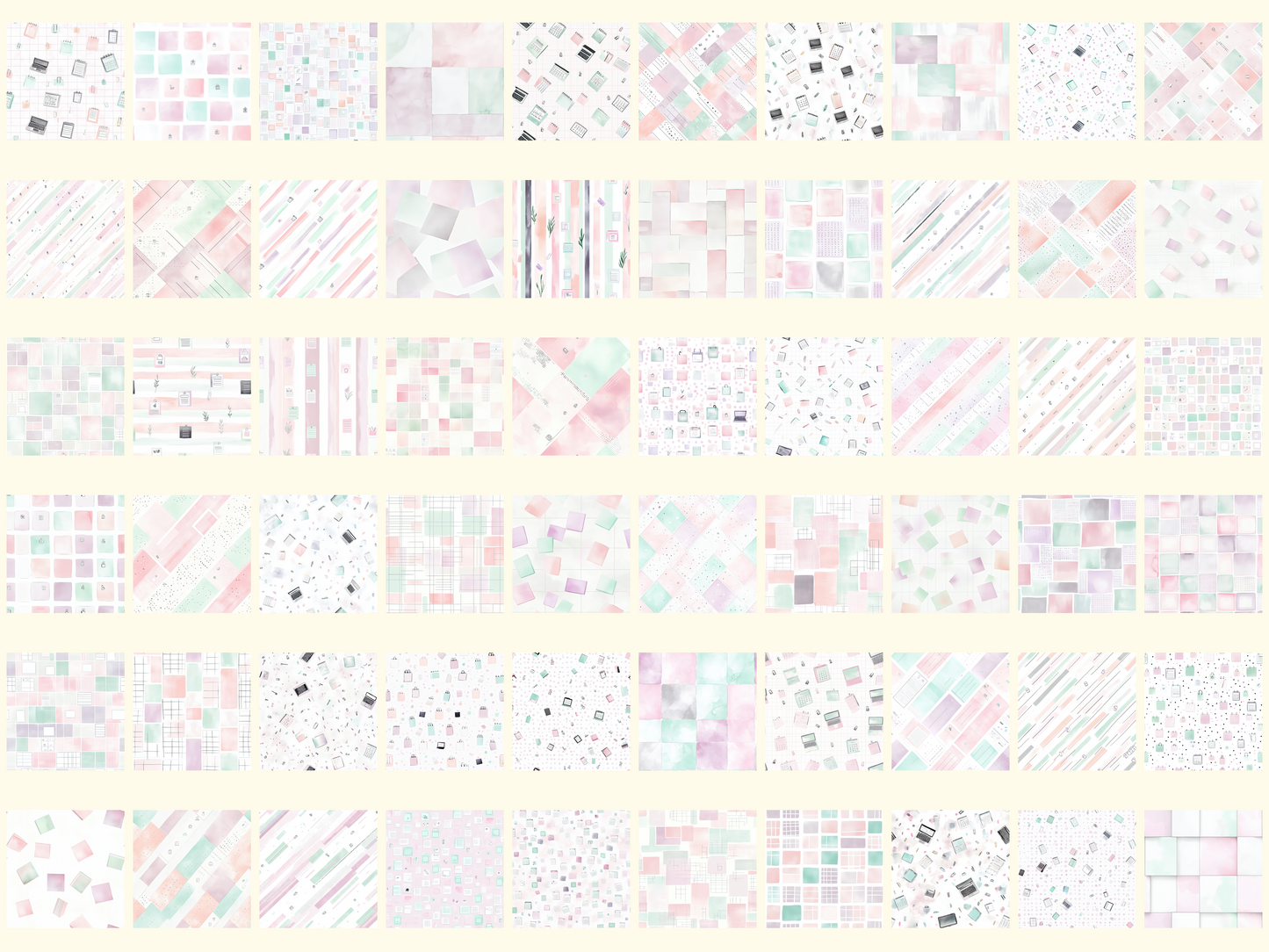 Pastel Office Digital Paper