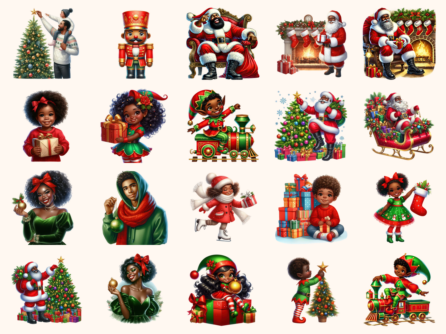African American Christmas Clipart