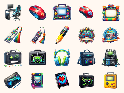 Gamer Back to School Clipart
