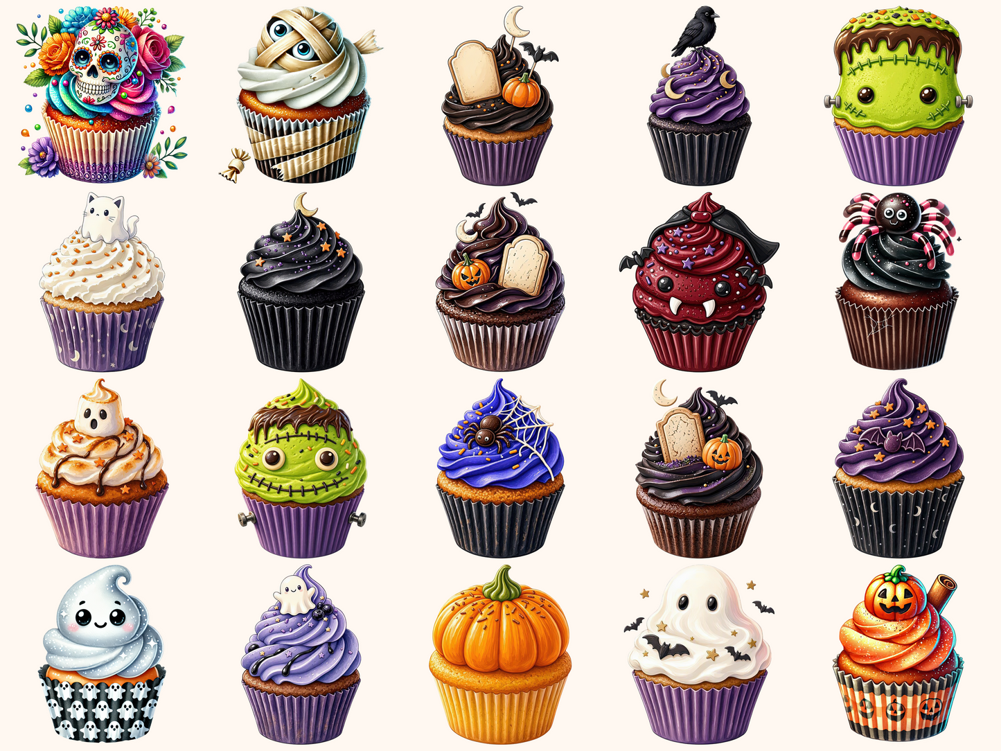 Halloween Cupcakes Clipart