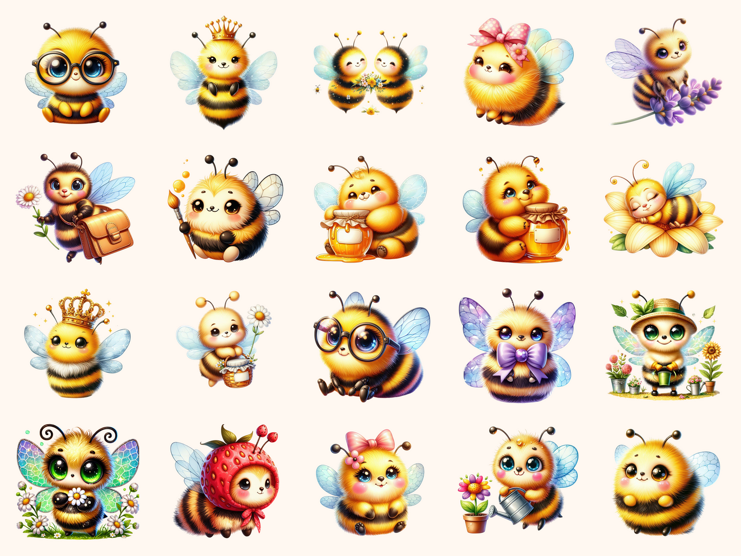 Cute Bees Clipart