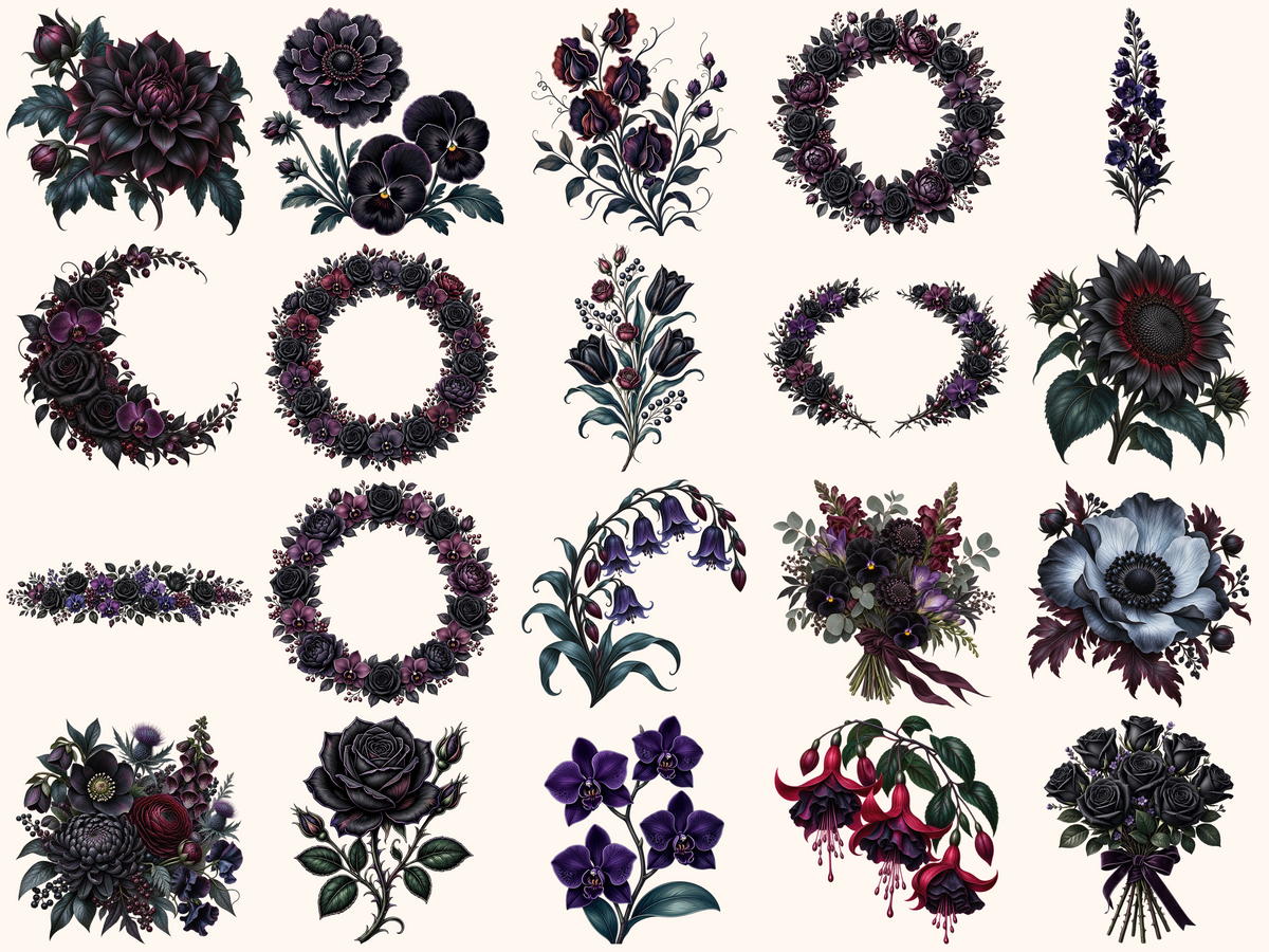 Gothic Flowers Clipart
