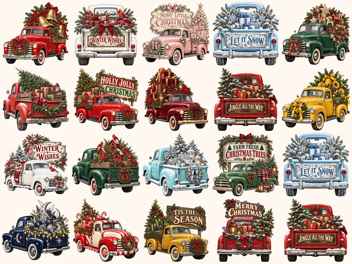 Christmas Trucks Clipart