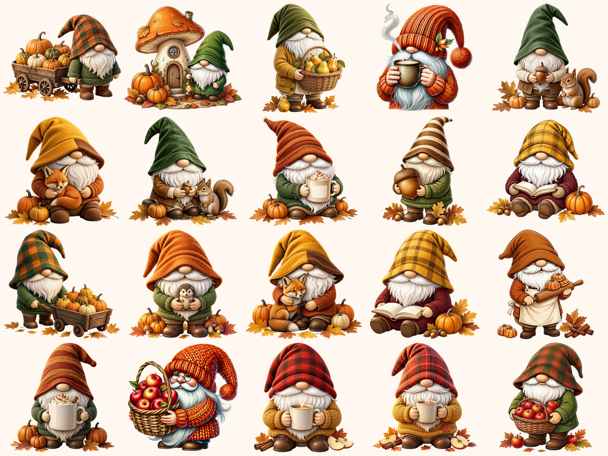 Autumn Gnomes Clipart
