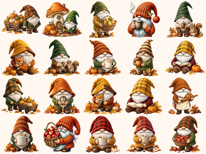 Autumn Gnomes Clipart