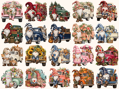 Truck Gnomes Clipart