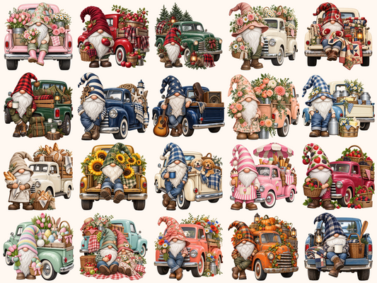 Truck Gnomes Clipart