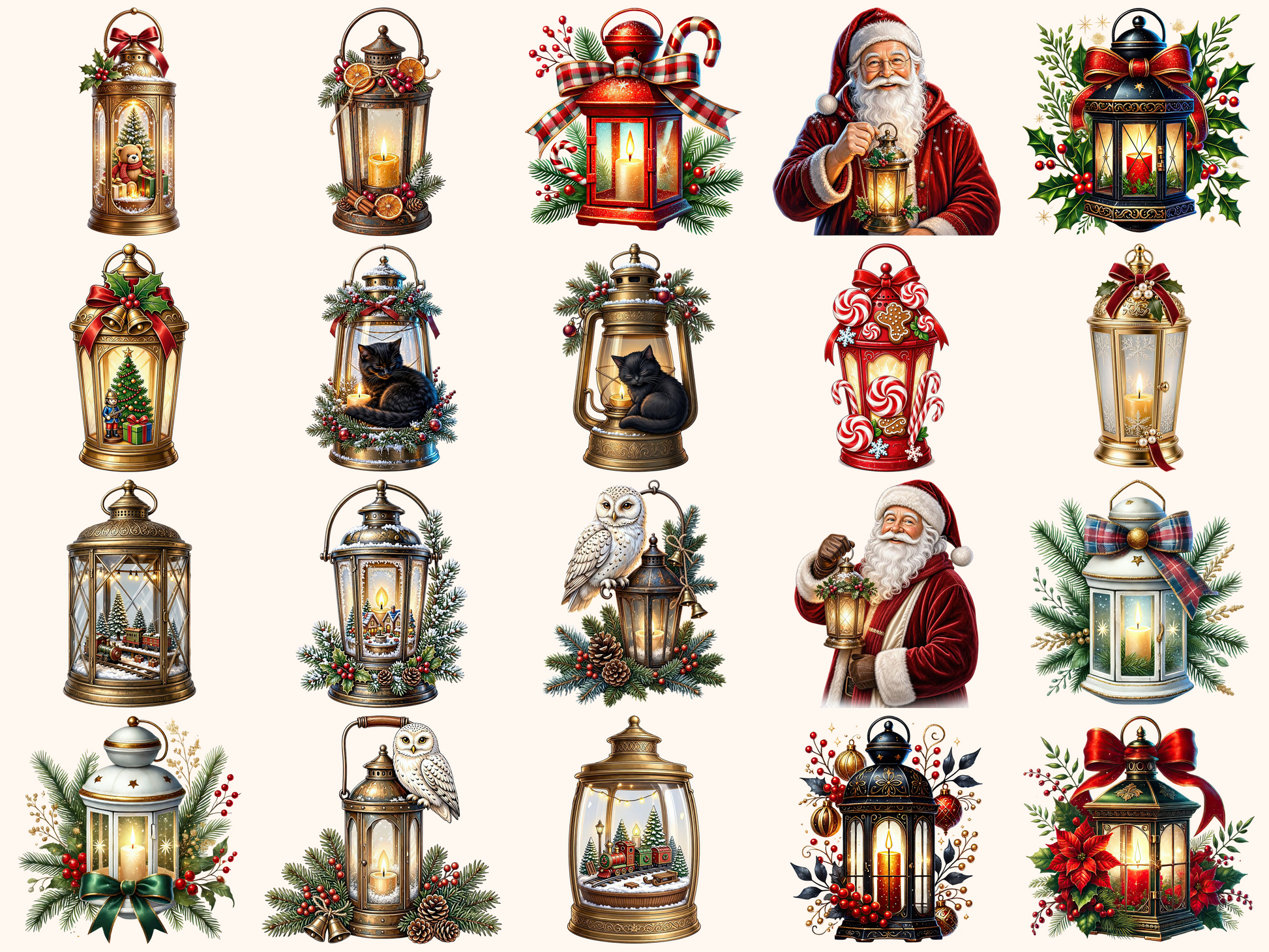 Christmas Lanterns Clipart