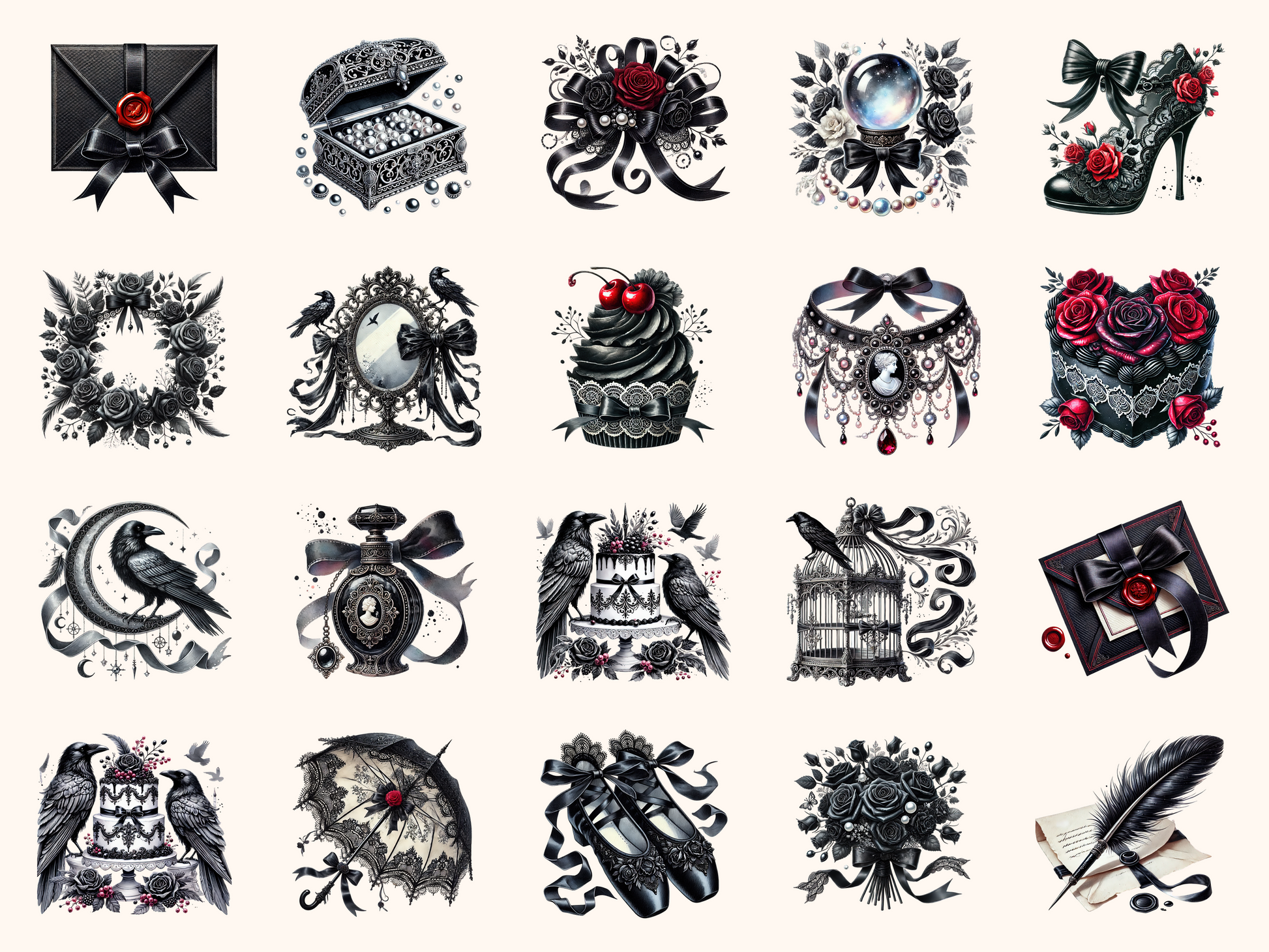 Gothic Coquette Clipart