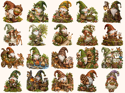 Woodland Gnomes Clipart — listing preview 1
