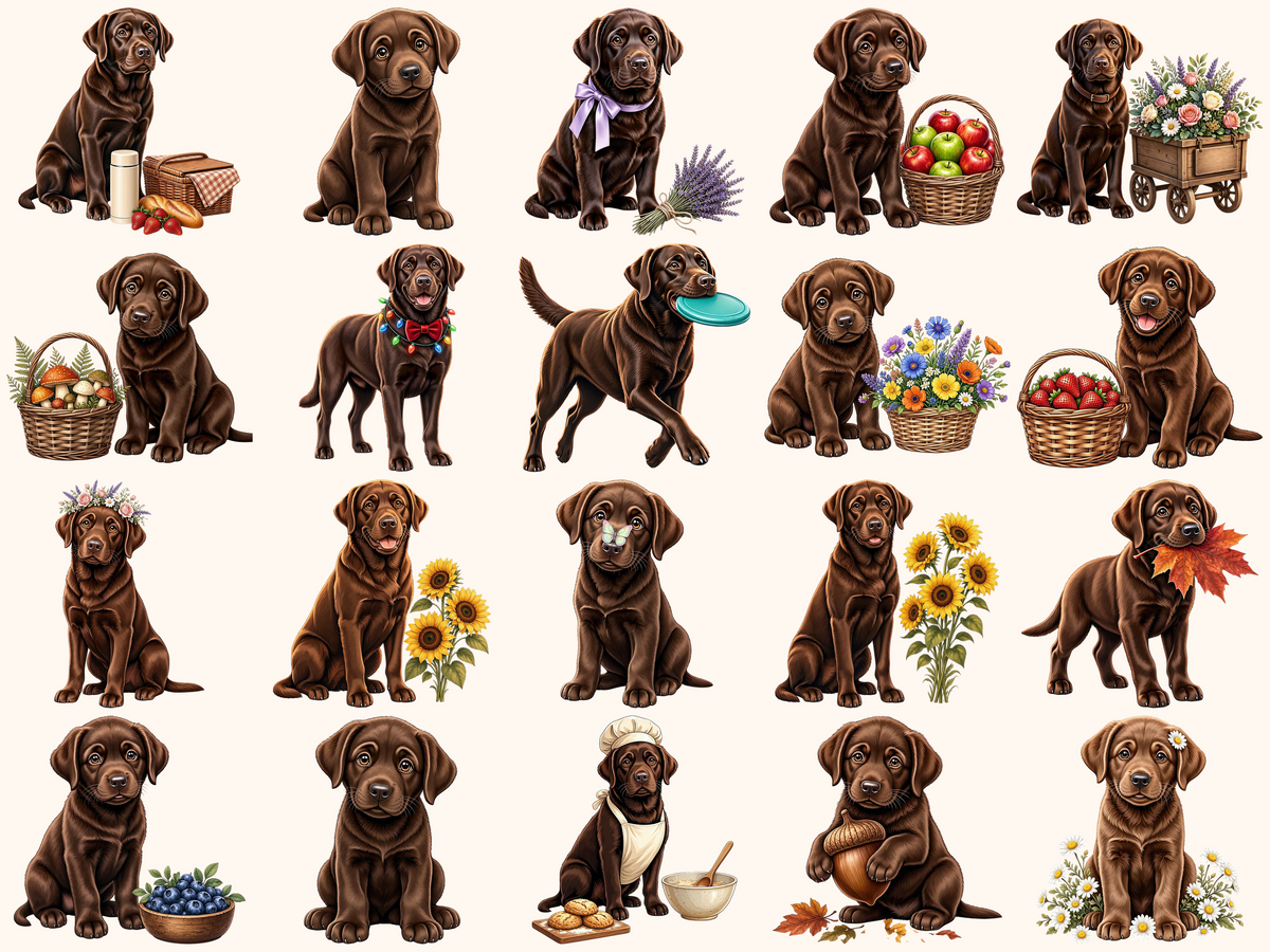 Brown Labradors Clipart