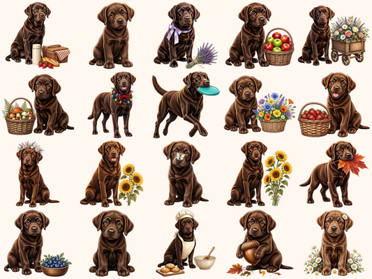 Brown Labradors Clipart