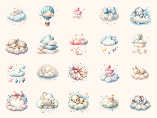 Cloud Nine Baby Shower Clipart