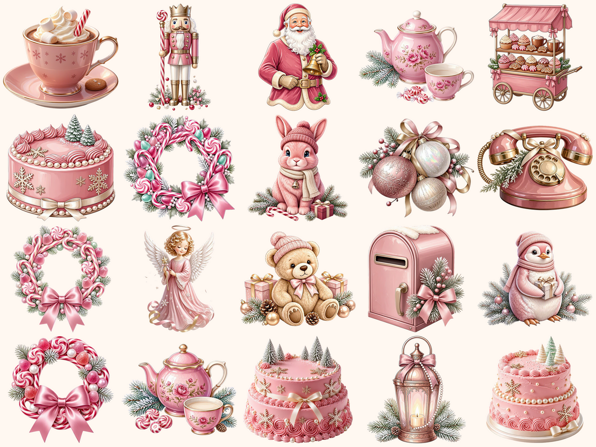 Pink Christmas Clipart