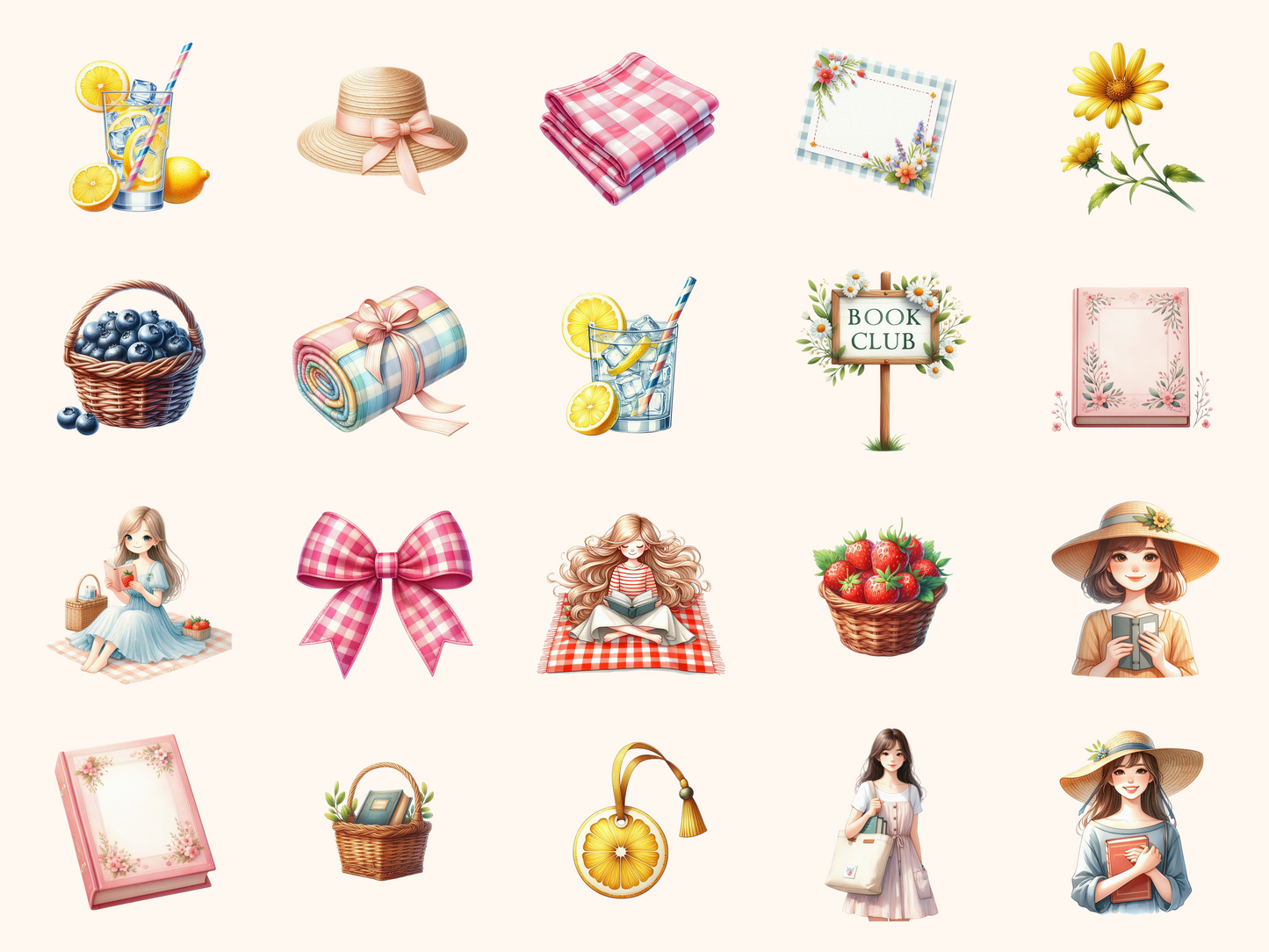 Book Club Picnic Clipart