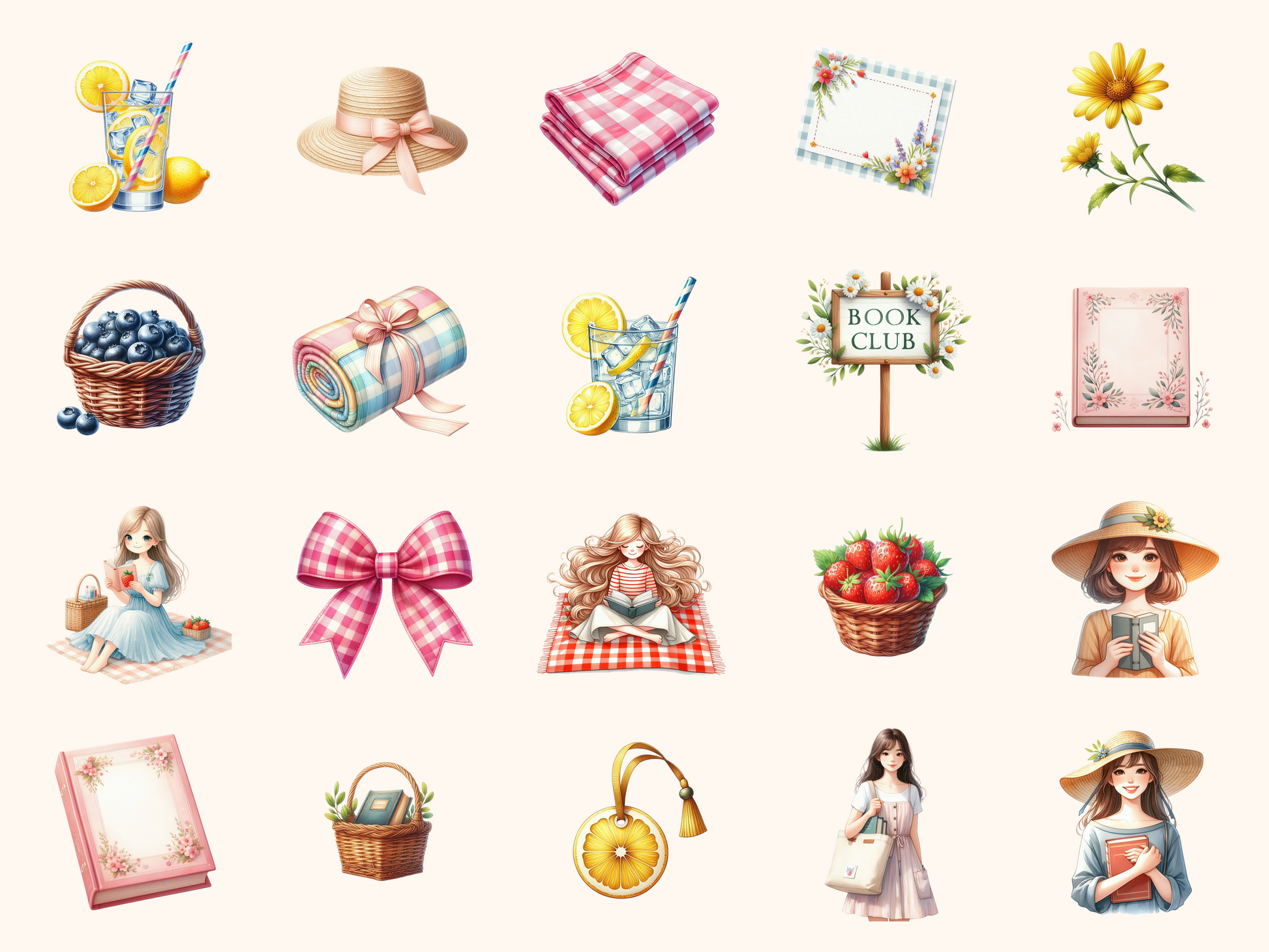 Book Club Picnic Clipart