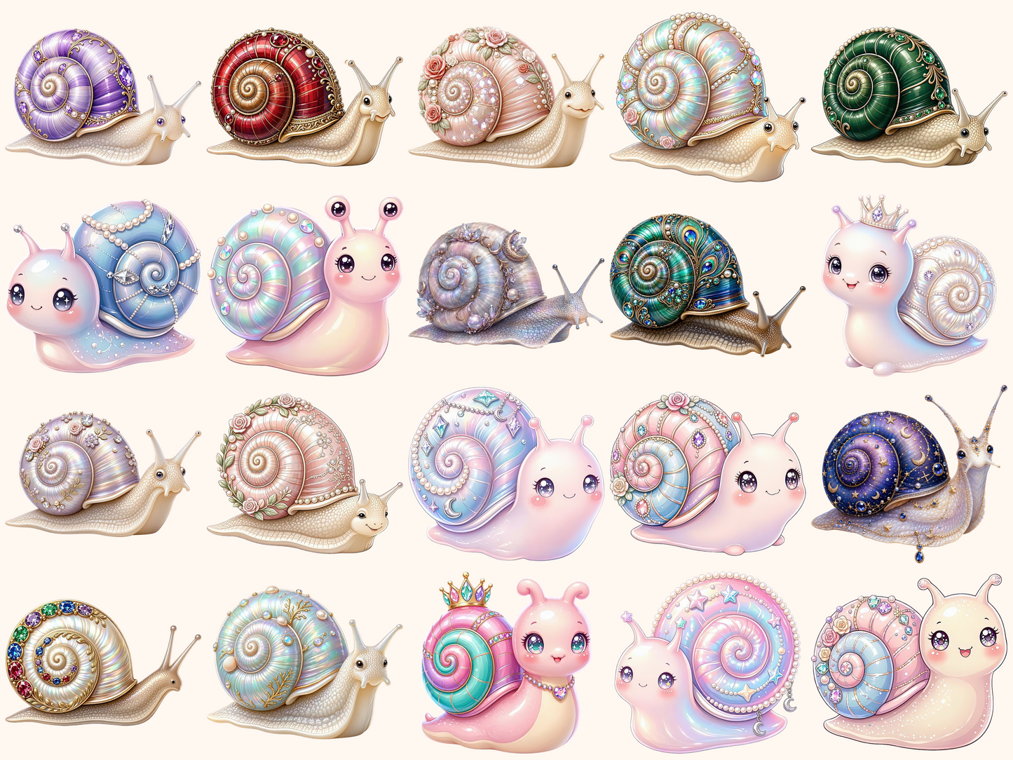 Jewelry Snails Clipart