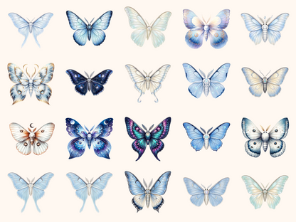 Moonlight Moths Clipart