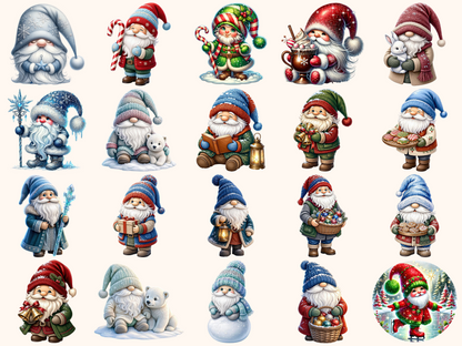 Winter Gnomes Clipart