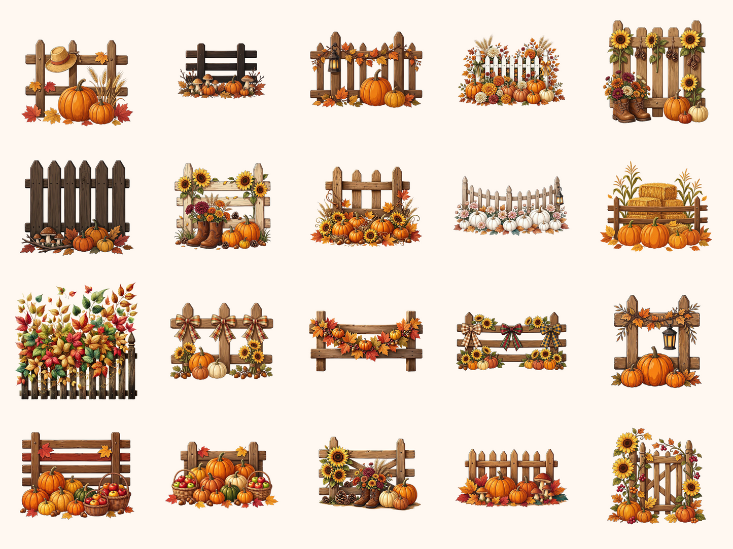 Autumn Fences Clipart