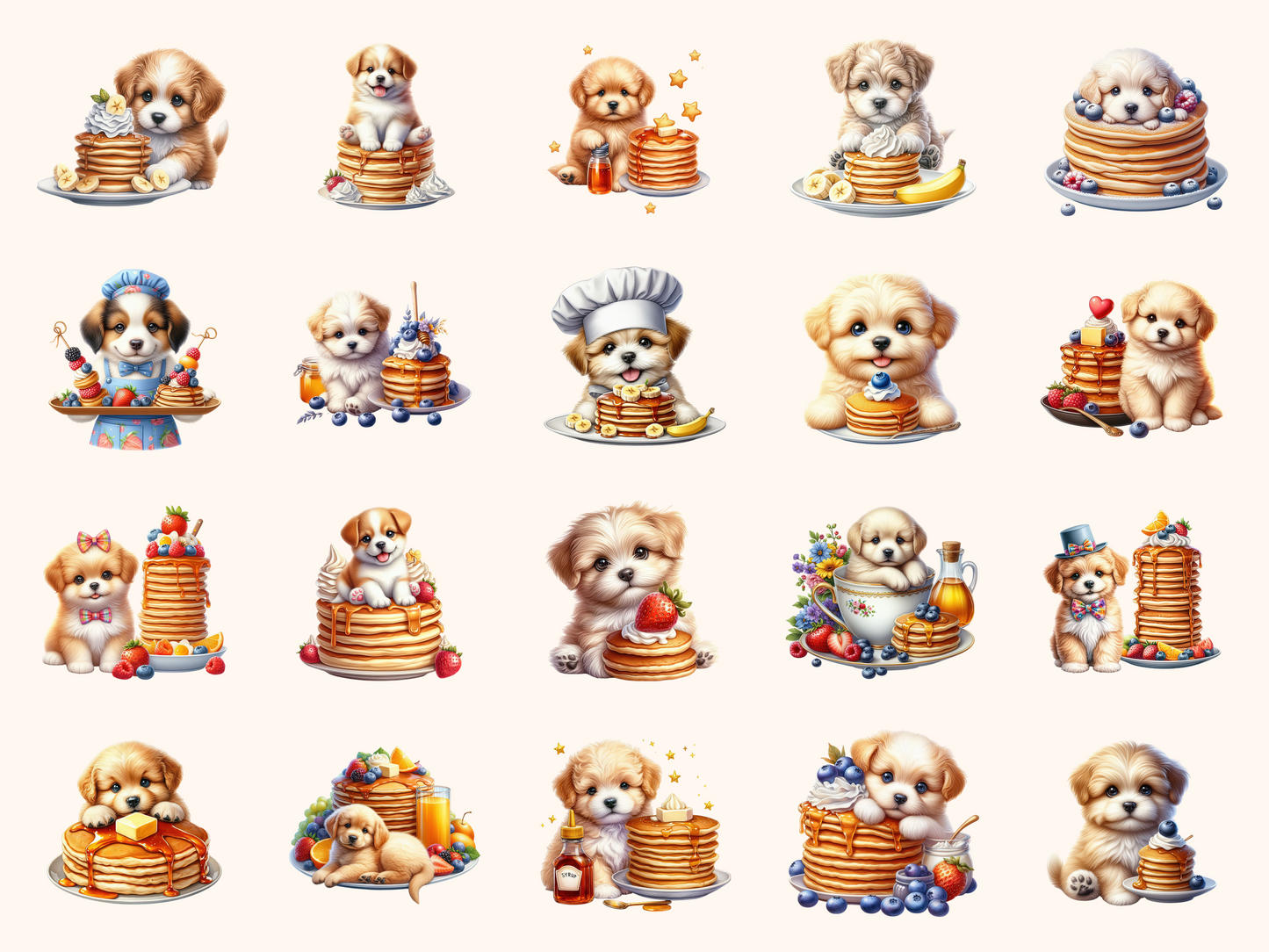 Pancake Puppies Clipart