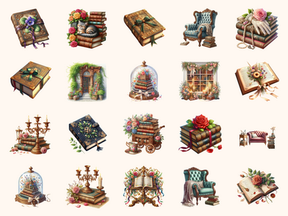 Victorian Bookshop Clipart