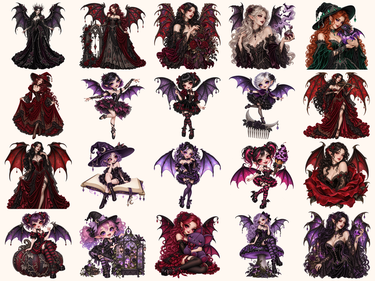 Vampire Witches Clipart — listing preview 1