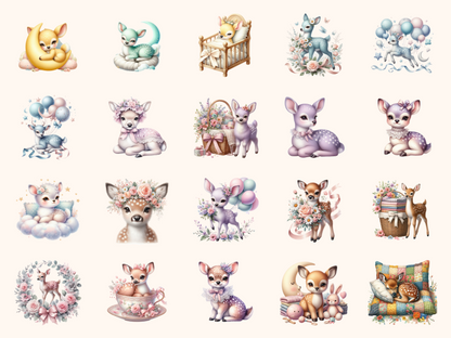 Pastel Baby Deer Clipart