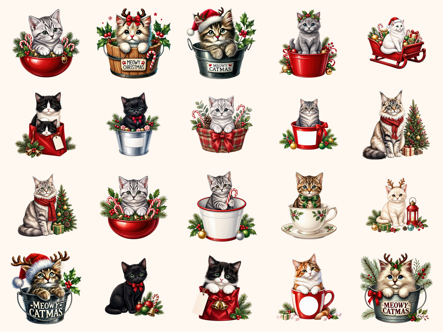Meowy Christmas Clipart