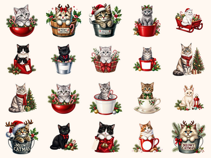 Meowy Christmas Clipart