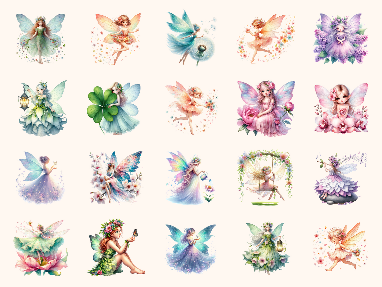 Spring Fairies Clipart