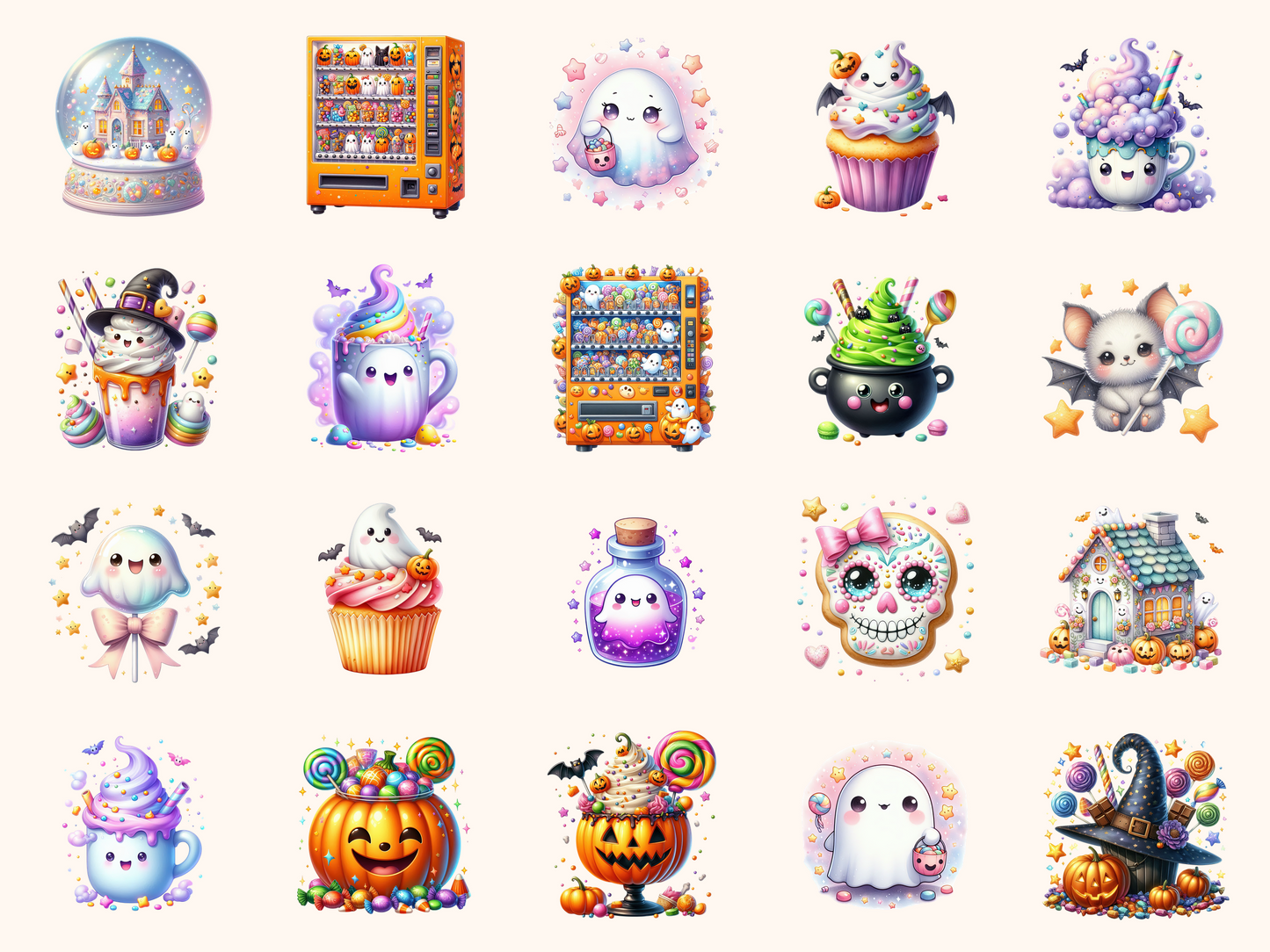 Cute Kawaii Halloween Clipart