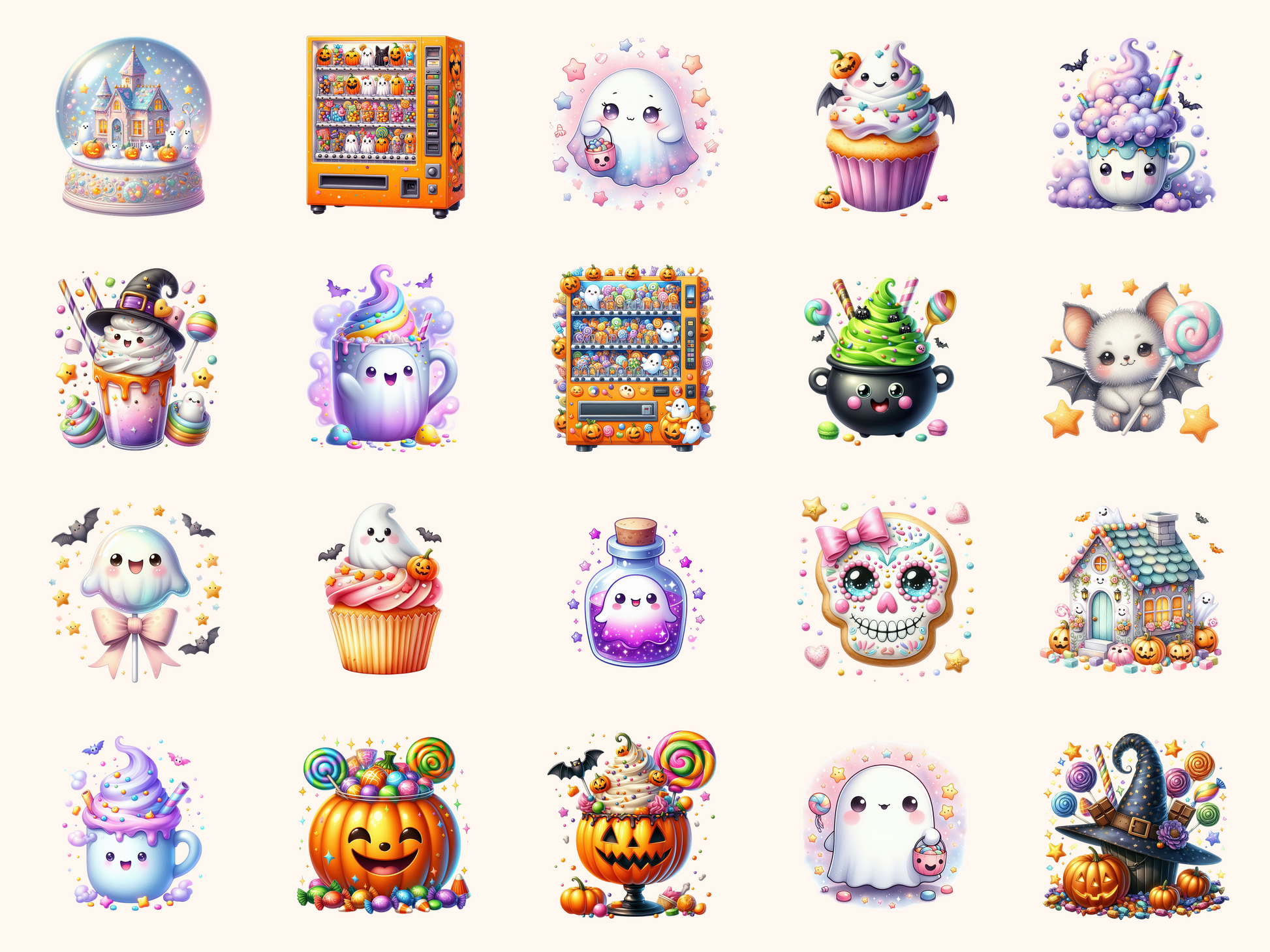 Cute Kawaii Halloween Clipart