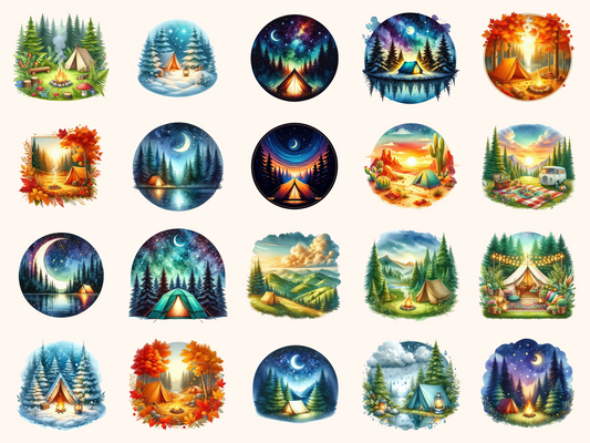 Camping Landscapes Clipart