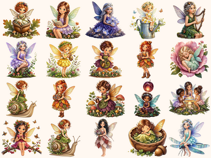 Little Forest Fairies Clipart
