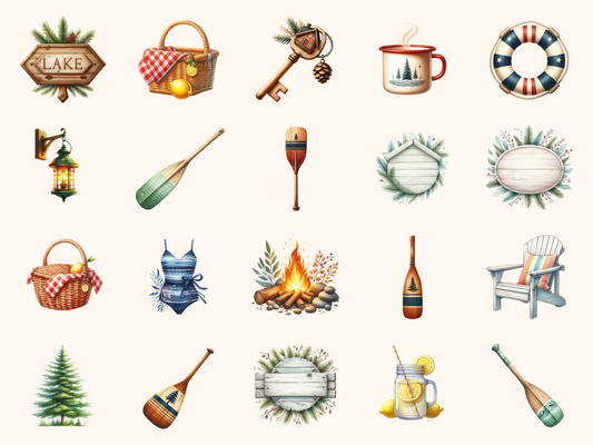 Lake House Summer Clipart