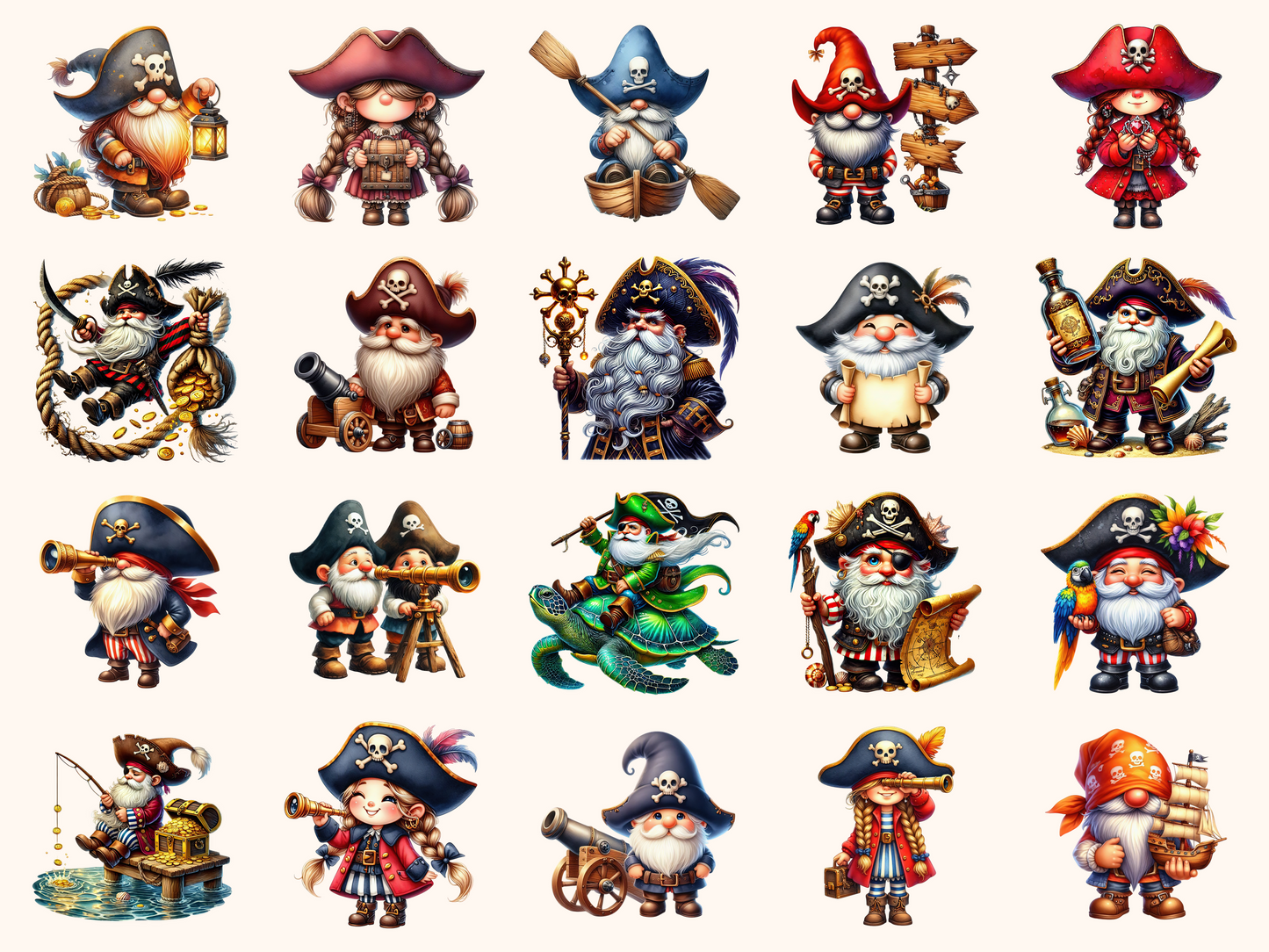 Pirate Gnomes Clipart