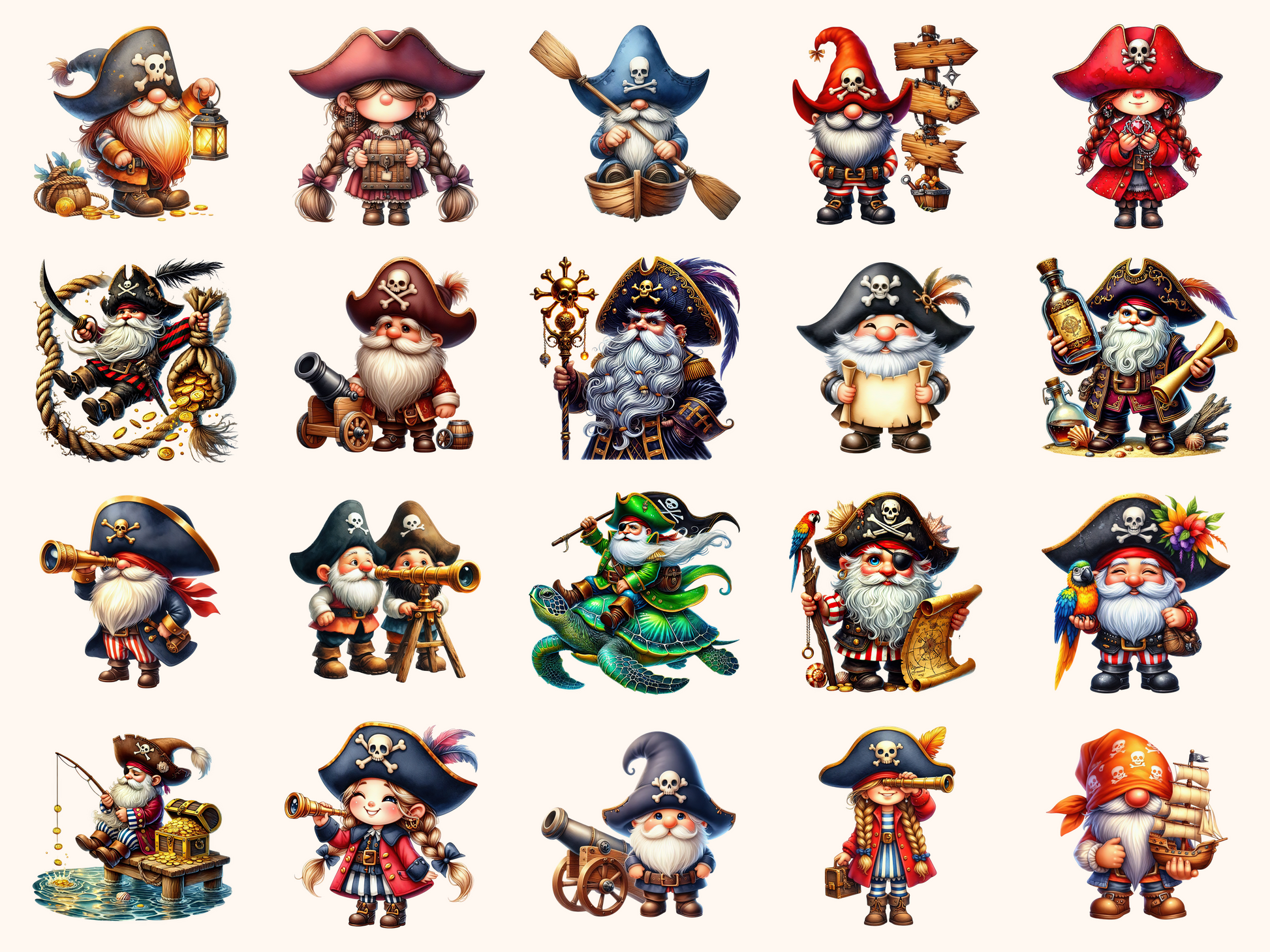 Pirate Gnomes Clipart