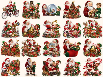 Santa & Elves Clipart